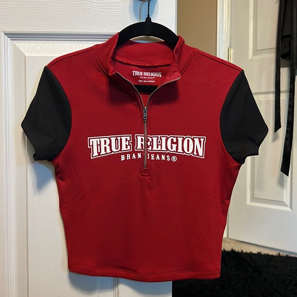 True Religion Half Zip Crop Top